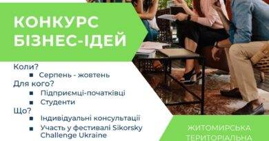 У Житомирі стартує конкурс бізнес-ідей (2023)
